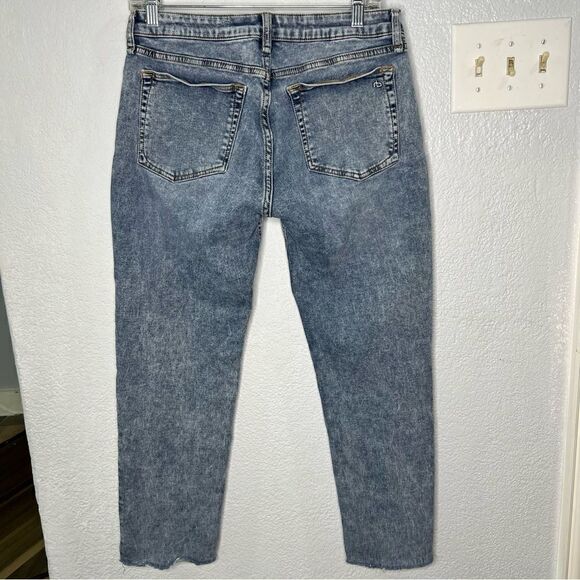 Rag & Bone ORE Low-Rise Boyfriend Raw Hem Acid Wash Blue Women Jeans Sz 27 - Picture 3 of 10